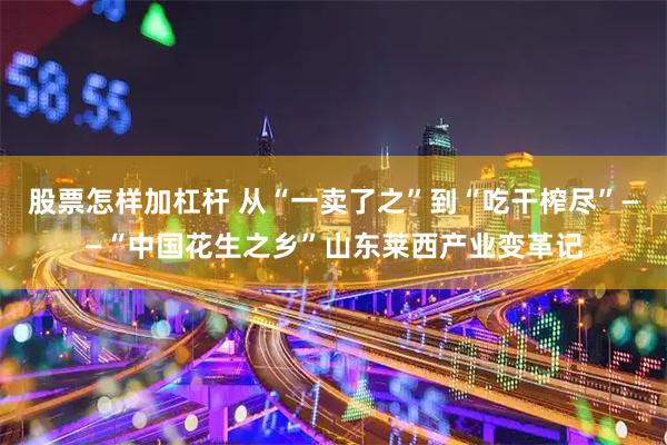 股票怎样加杠杆 从“一卖了之”到“吃干榨尽”——“中国花生之乡”山东莱西产业变革记